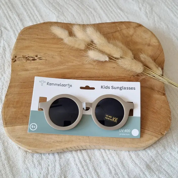 Lunettes de soleil rondes enfant avec protection UV400 - Taupe