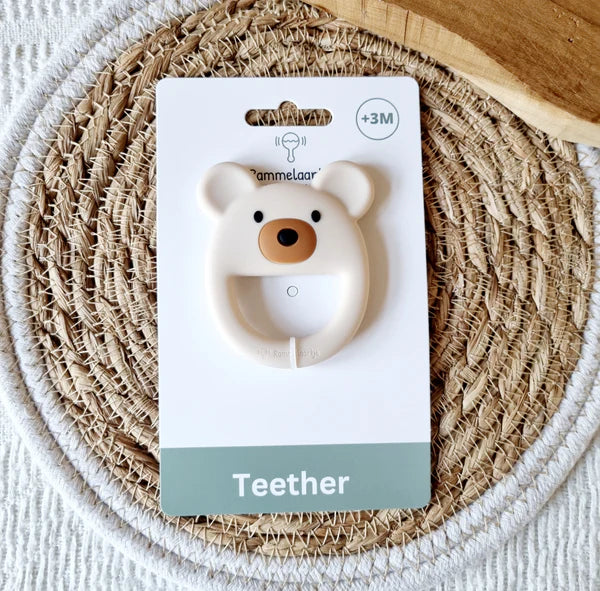 Anneau de dentition en silicone ours beige