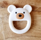 Anneau de dentition en silicone ours beige