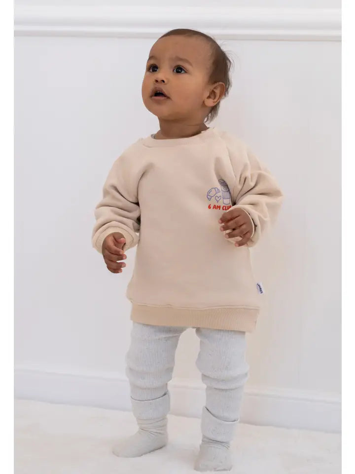 Sweatshirt beige « Cacao before Chaos » Édition Mini and Me