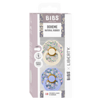 2 Tétines BIBS BOHEME NATURAL RUBBER (BIBS X LIBERTY) Taille 0 à 6 mois