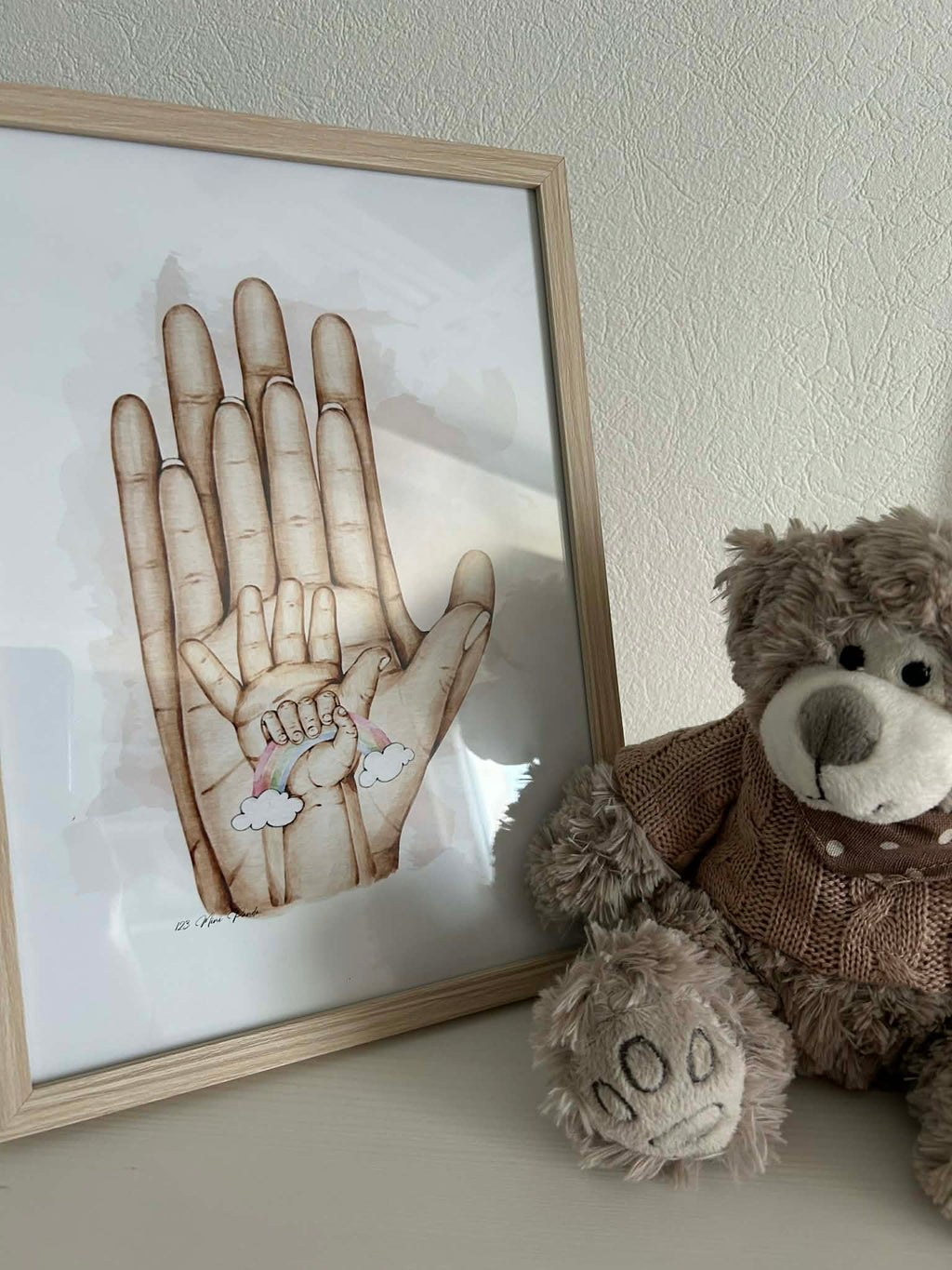 Tableau Famille Personnalisé (Empruntes de mains)  | 123 Mini Panda
