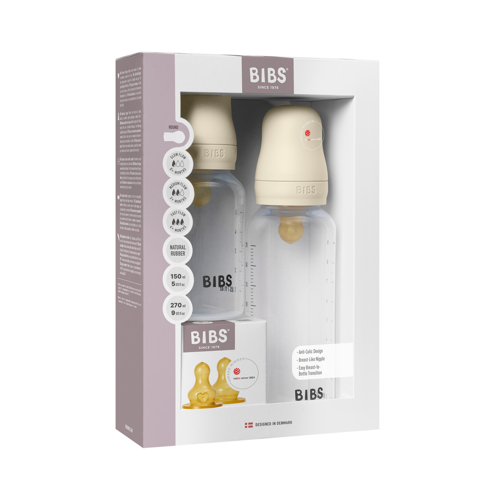 Kit 2 biberons Grow and Flow 150 ml/270 ml Latex - Ivoire