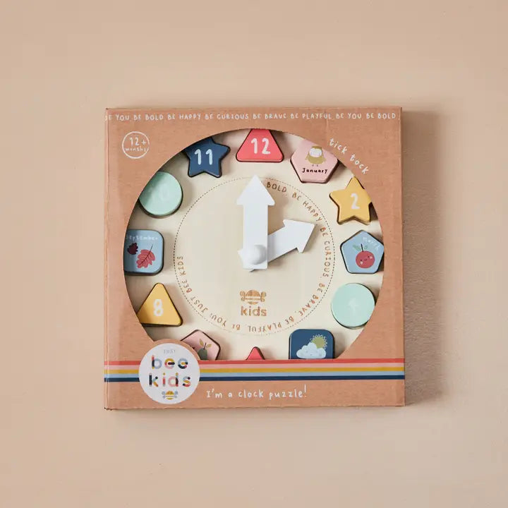 Horloge puzzle en bois