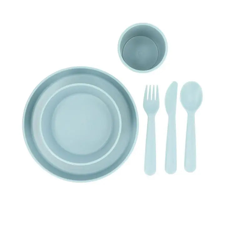 Set de vaisselle pour enfants bleu clair
