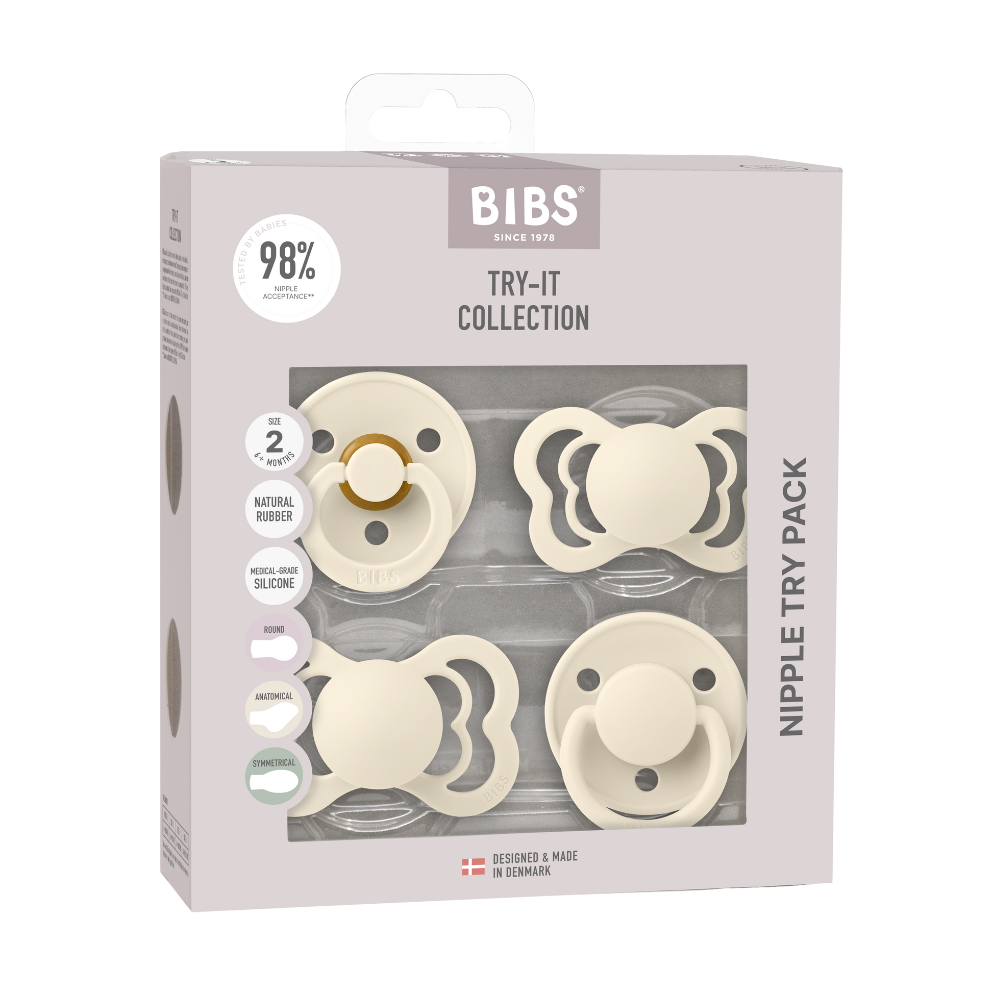 Lot 4 tétines Collection Try-It Ivoire