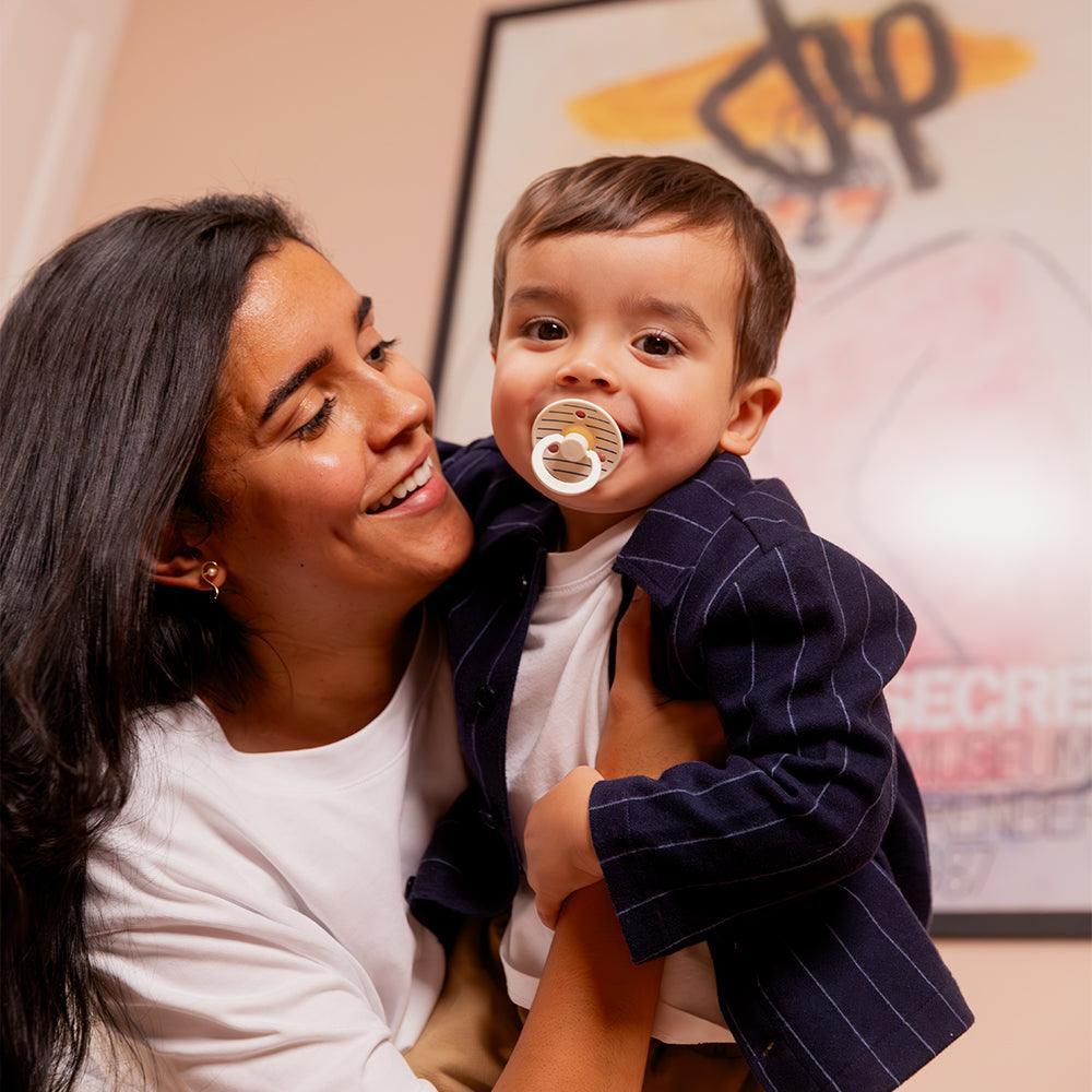 Lot de 2 Tétines STUDIO Colour - Mélange bleu acier ivoire