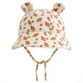 Chapeau de soleil pour bébé en mousseline hydrophile  – réglable | imprimé orange