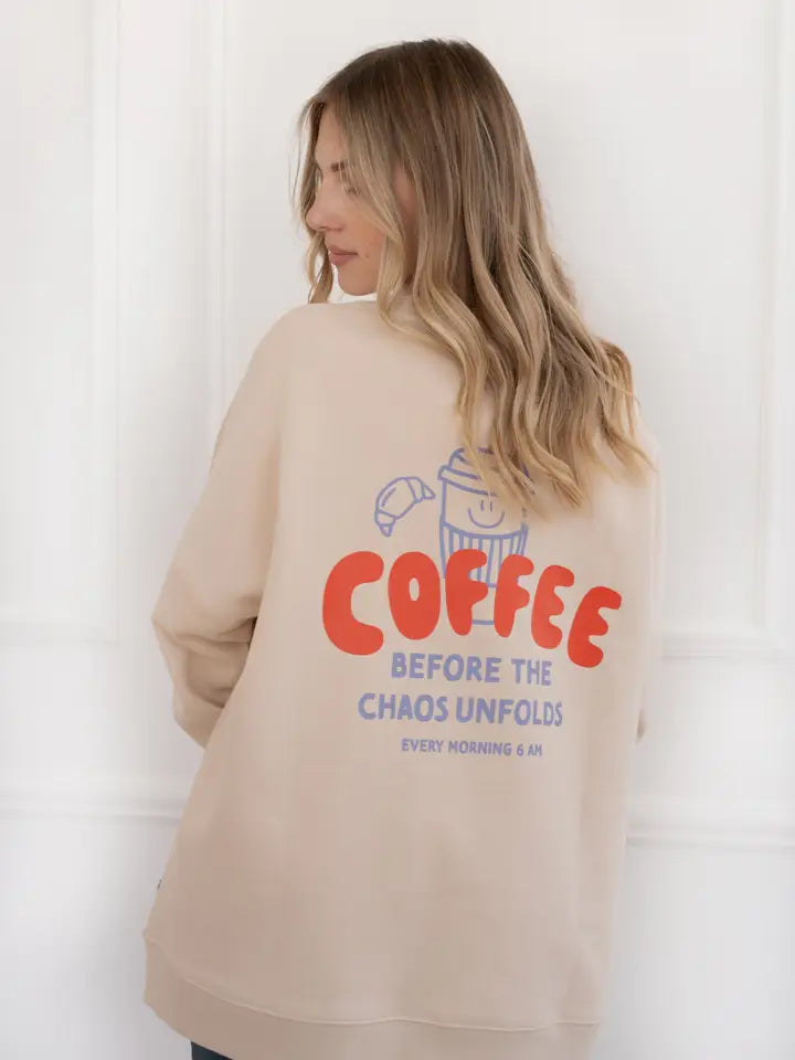 Sweatshirt beige Coffee pour adultes
