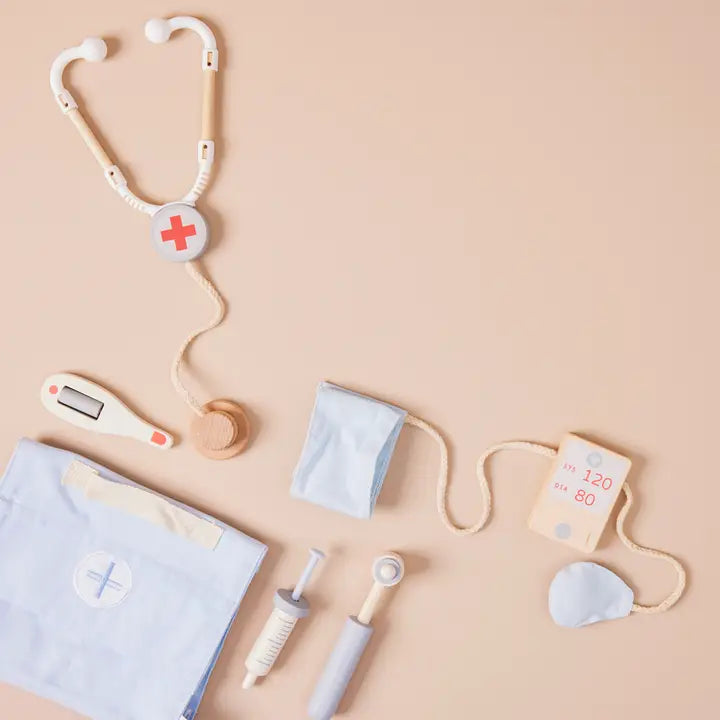Set de jeu d'imitation en bois - Kit de médecin pour enfants