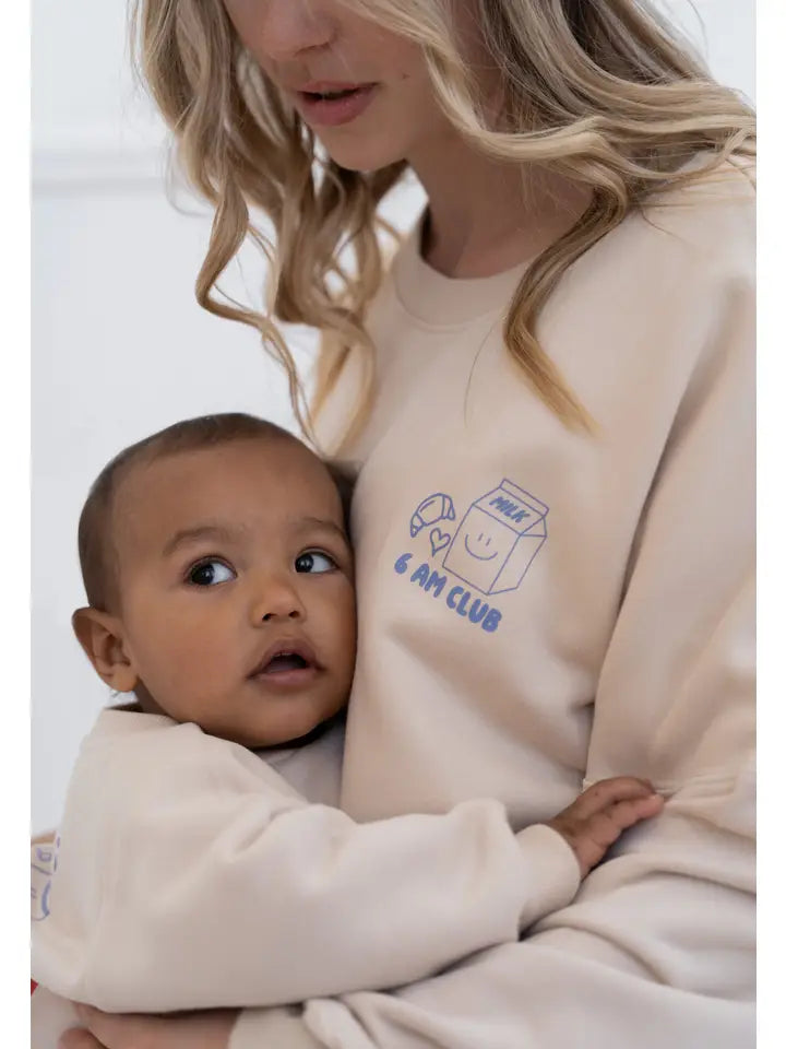 Sweatshirt beige « Cacao before Chaos » Édition Mini and Me