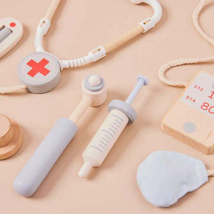 Set de jeu d'imitation en bois - Kit de médecin pour enfants