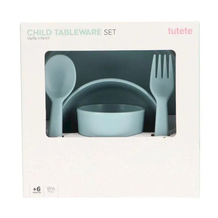 Set de vaisselle pour enfants bleu clair
