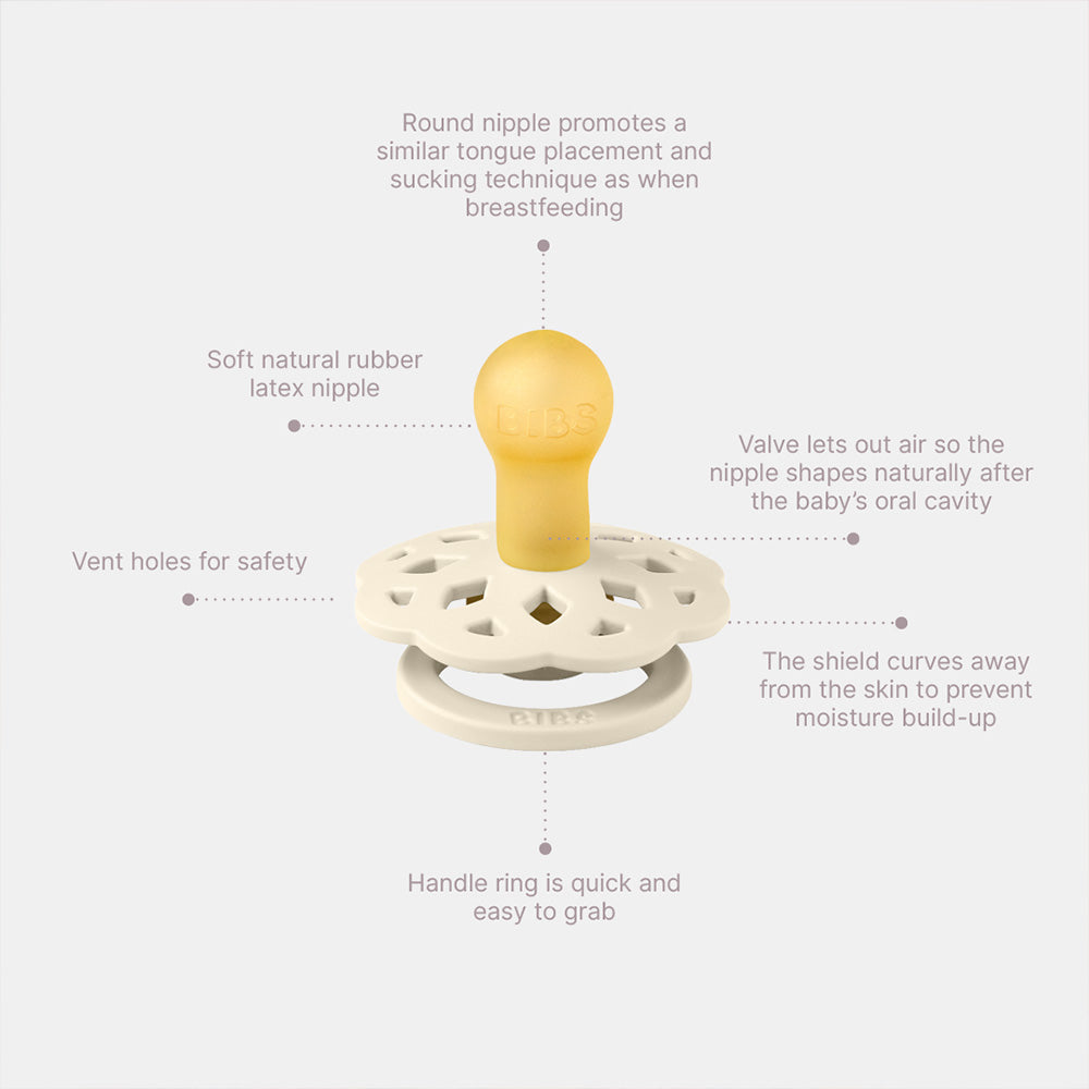 2 Tétines BIBS BOHEME NATURAL RUBBER (BIBS X LIBERTY) Taille 6 mois et plus
