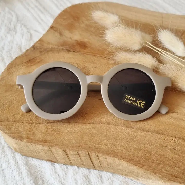 Lunettes de soleil rondes enfant avec protection UV400 - Taupe